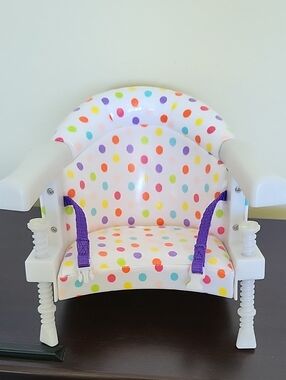 American Girl Doll Polka Dot Chair with Purple Straps